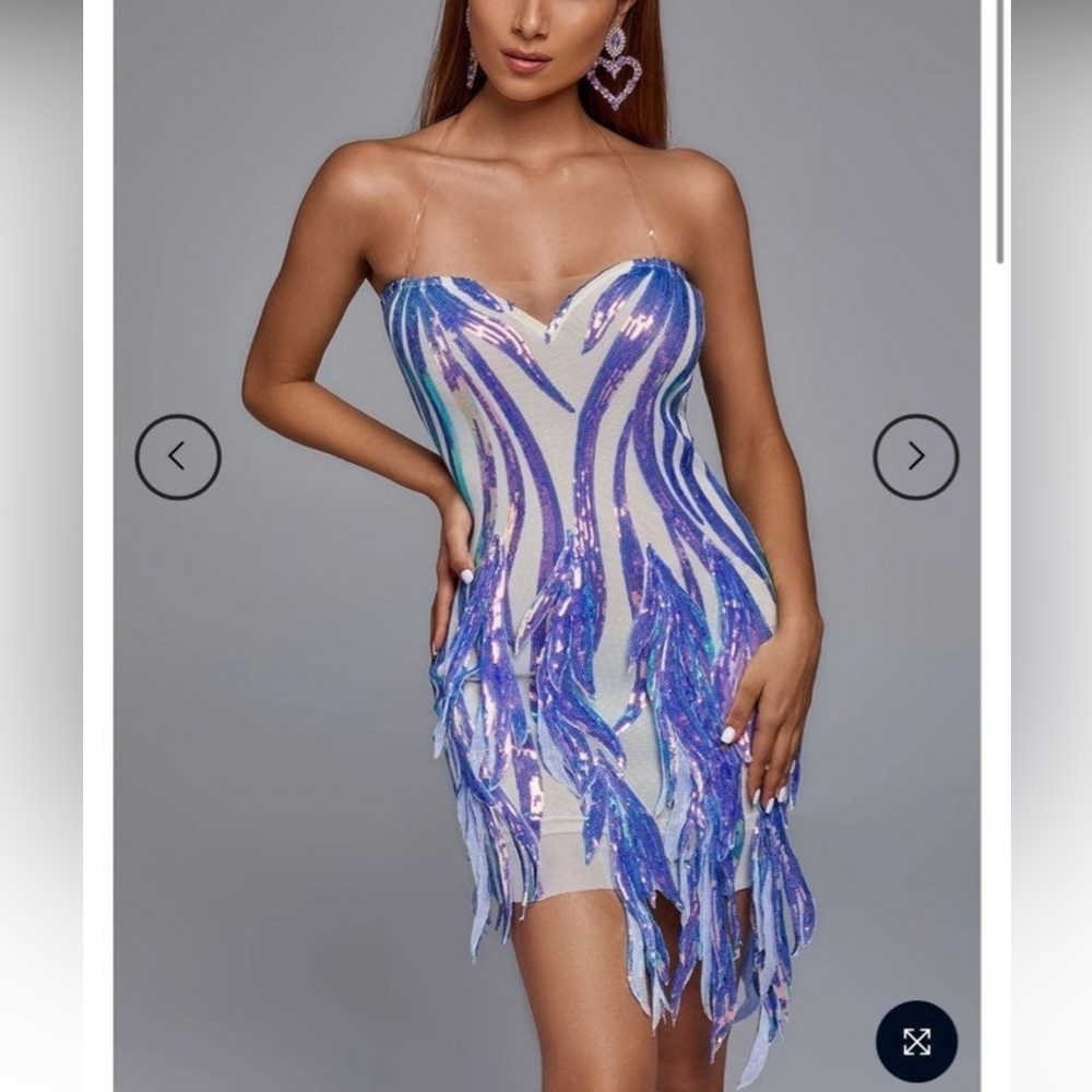 sequin dress blue size Small new with tags mini dress